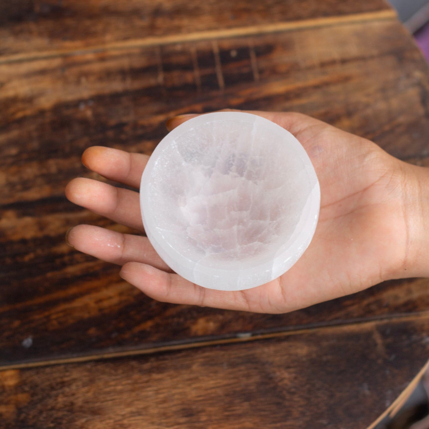 Thick Selenite Bowl - 2.5 Inches Dia | 6 Cm Crystal & Stones