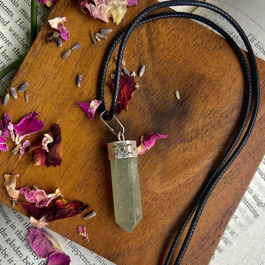 Green Aventurine Pencil Pendant | Heart Chakra & Financial Prosperity Crystal Stones