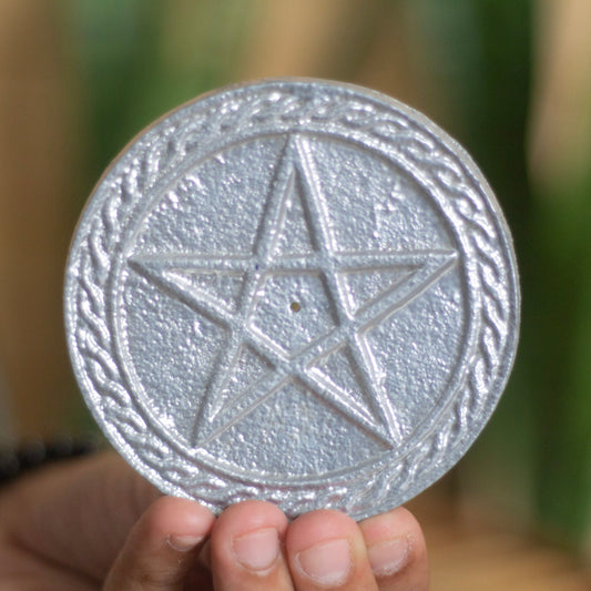 Pentacle Carved Celtic Knot Carved Altar Tile Cum Incense Holder Altarware |