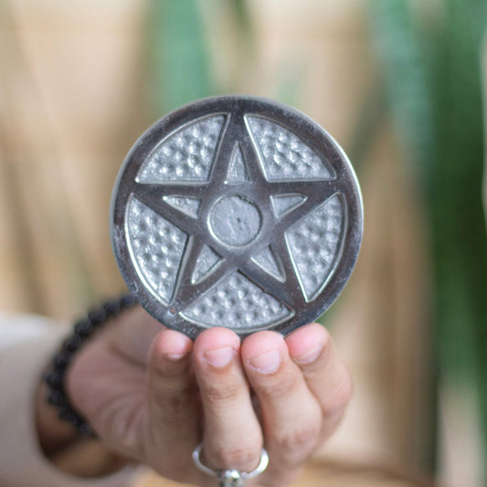 Pentacle Carved Altar Tile Cum Incense Stick Holder Altarware |