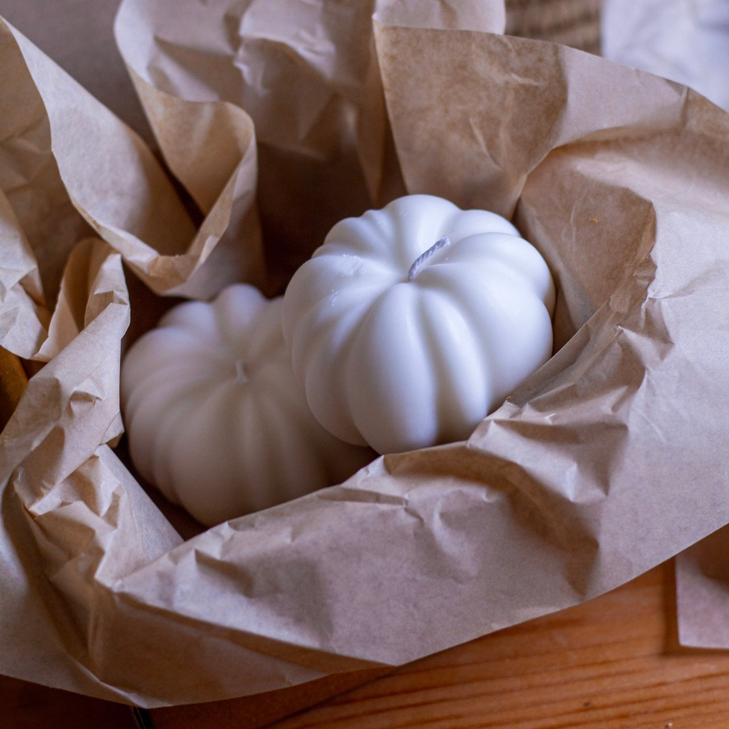 White Pumpkin shape Decorative Candle | Pack of 3