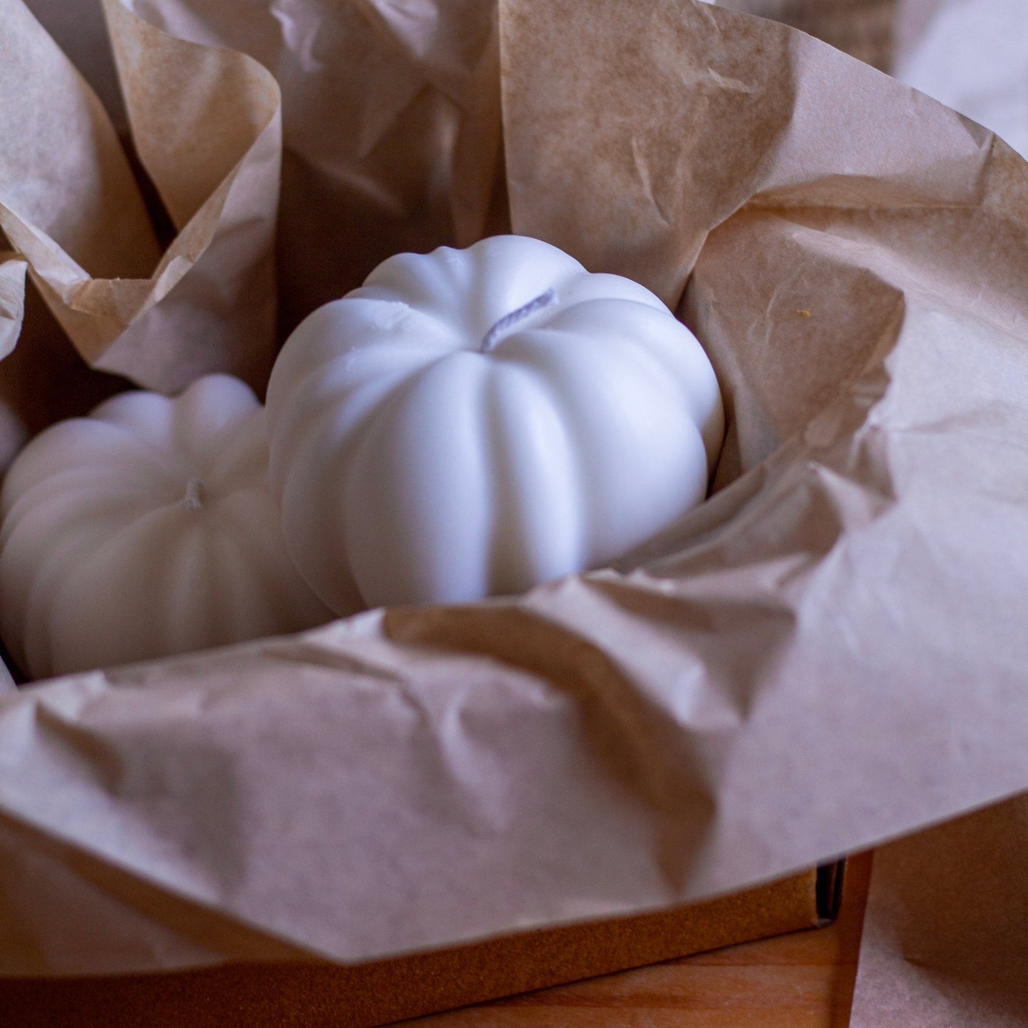 White Pumpkin shape Decorative Candle | Pack of 3