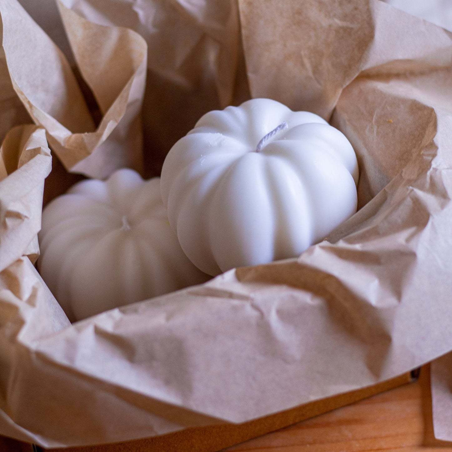 White Pumpkin shape Decorative Candle | Pack of 3
