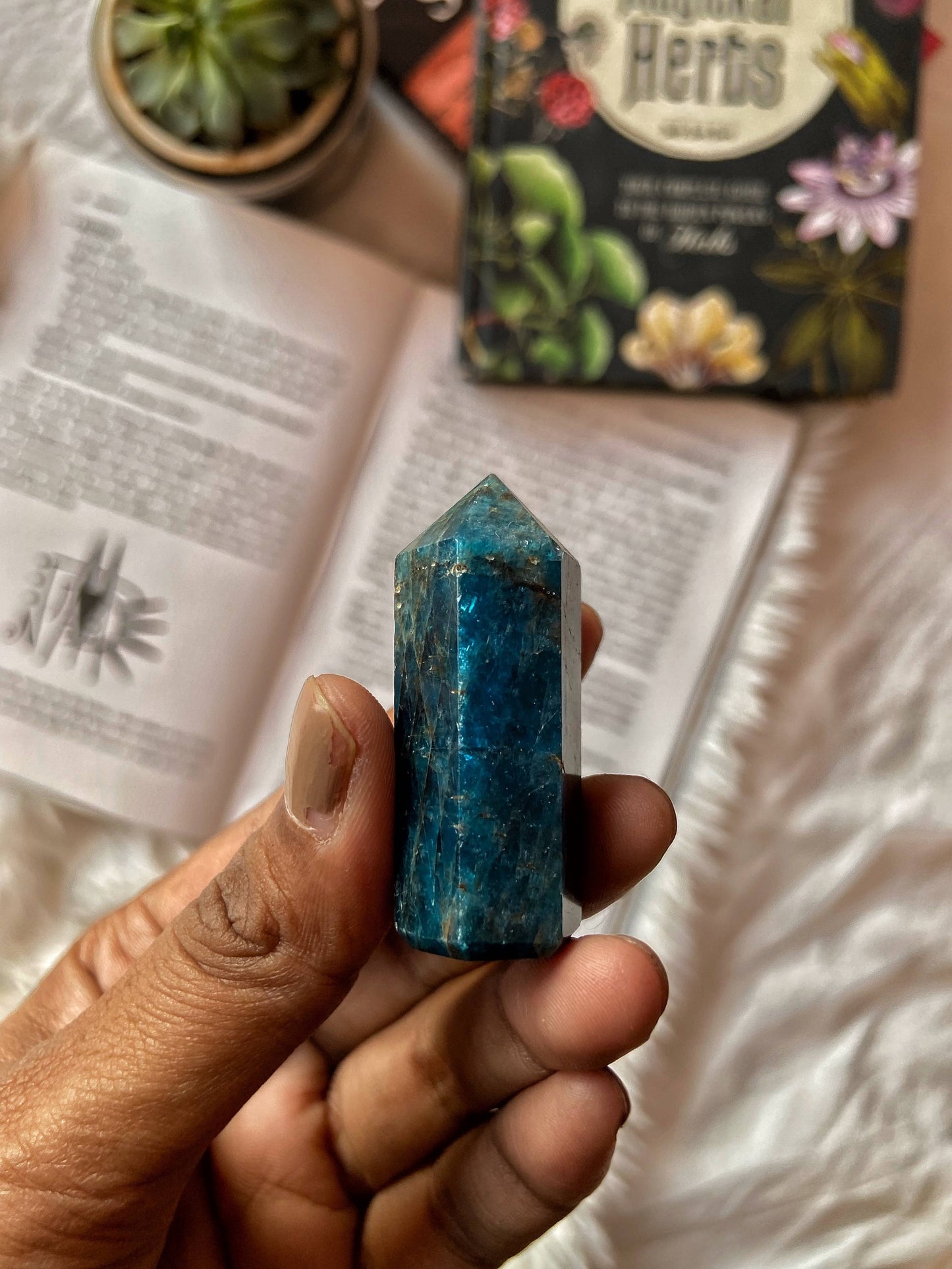 Blue Apatite Mini Point | Stone For Motivation & Independence Crystal Stones