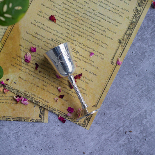 Triple Moon Silver Plated Brass Goblet Altarware | Altar