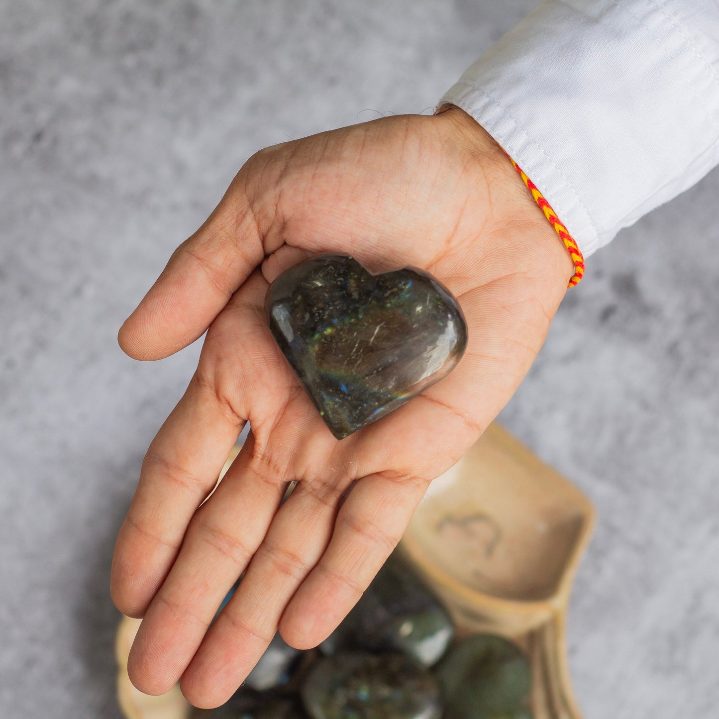 Labradorite Puffy Hearts Crystal & Stones