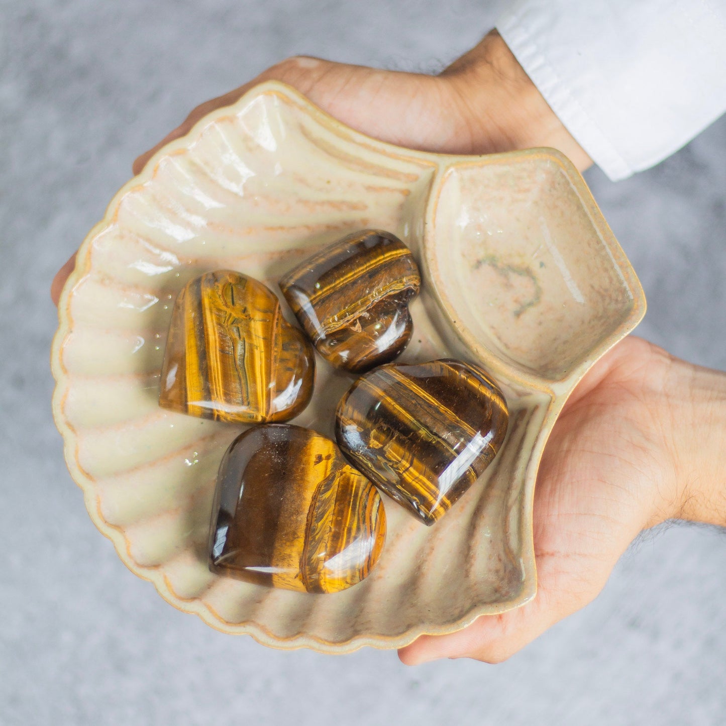 Tigers Eye Heart Carving | Stone For Protection Against Evil Crystal & Stones