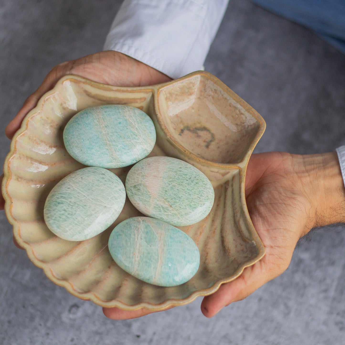 Amazonite Palm Stone | Money Wealth & Success Crystal Stones