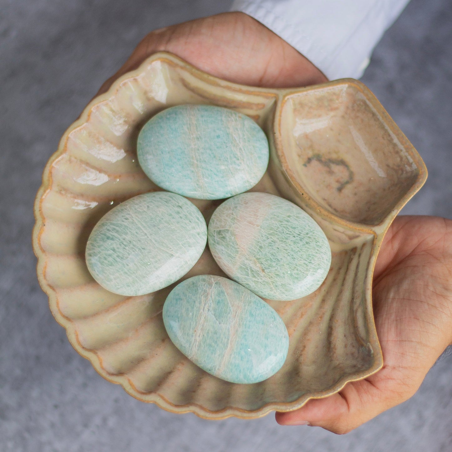 Amazonite Palm Stone | Money Wealth & Success Crystal Stones