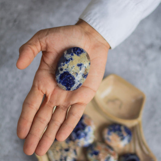 Sodalite Palmstone | Stone For Emotional Balance Crystal & Stones