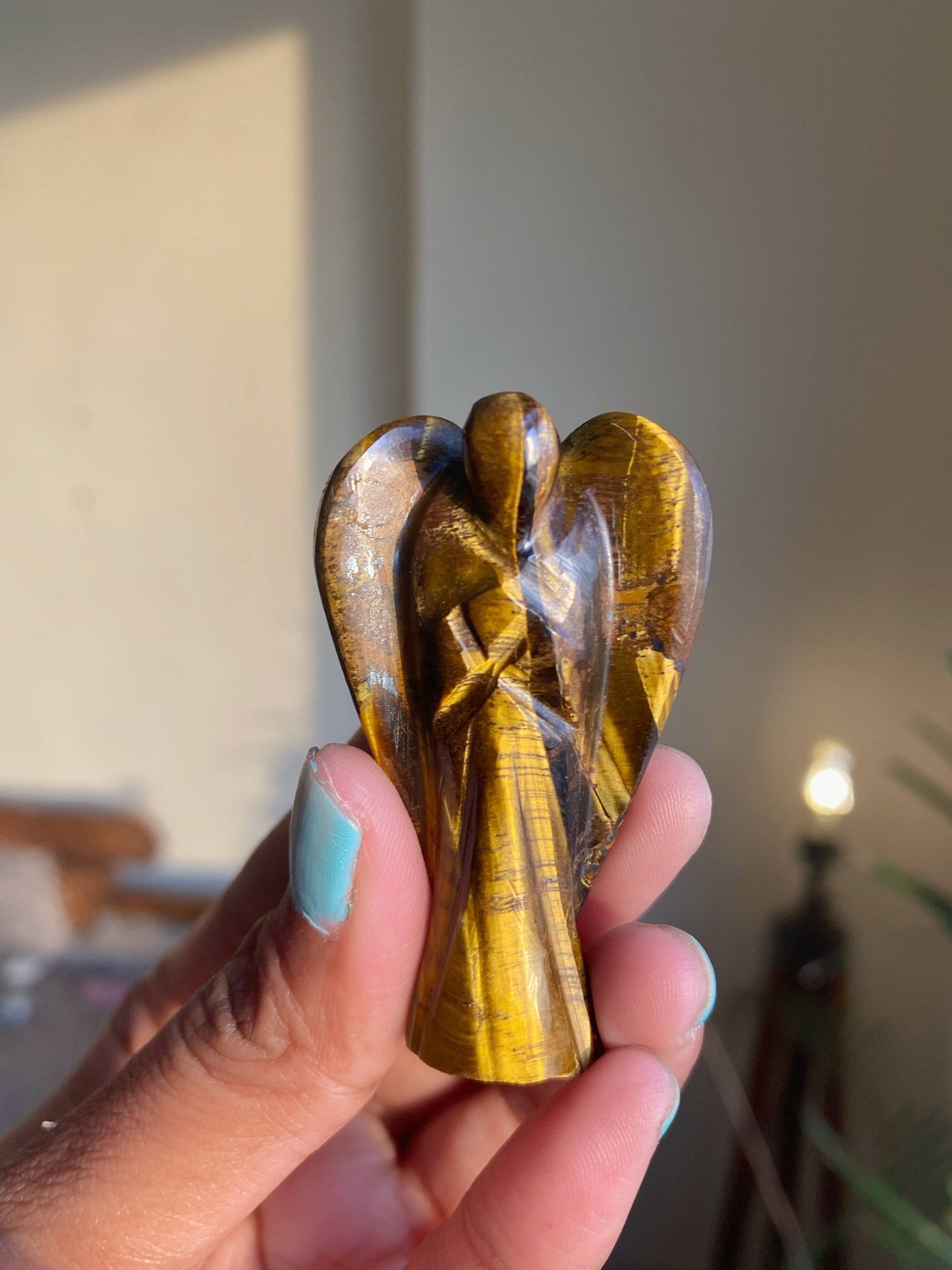 Tigers Eye Angel Carving Crystal & Stones