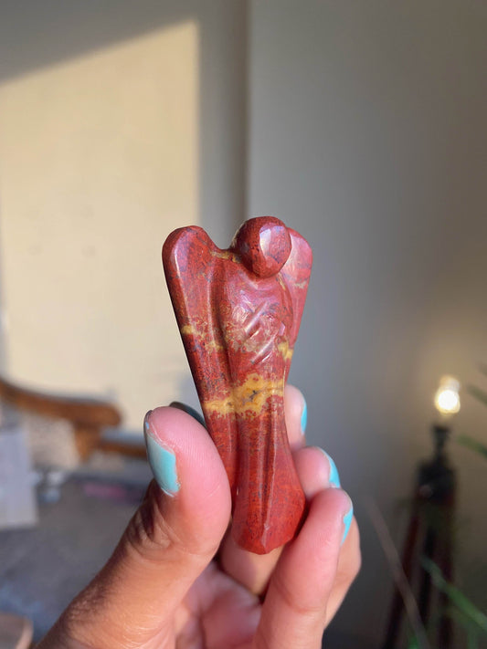 Red Jasper Angel Carving Crystals & Stones
