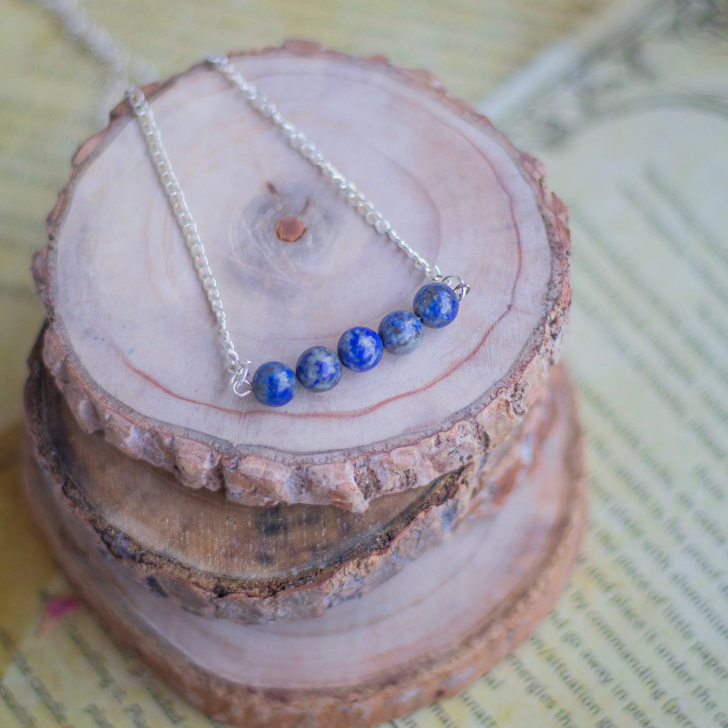 Lapis Lazuli Bead Necklace | Expression & Communication Crystal Stones