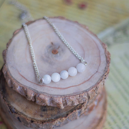 Rainbow Moonstone Bead Necklace | Cultivates Compassion & Empathy Crystal Stones