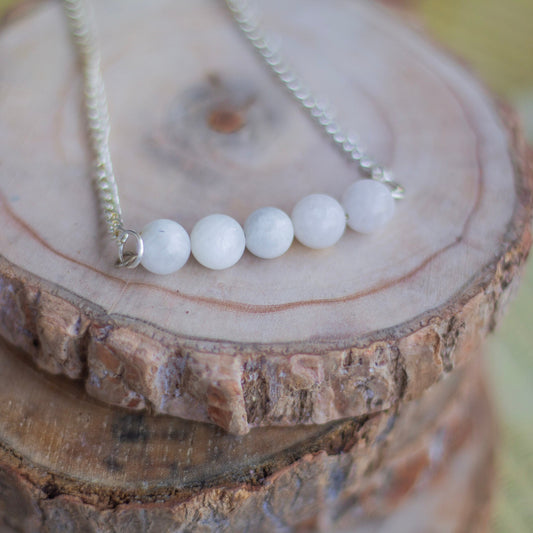 Rainbow Moonstone Bead Necklace | Cultivates Compassion & Empathy Crystal Stones