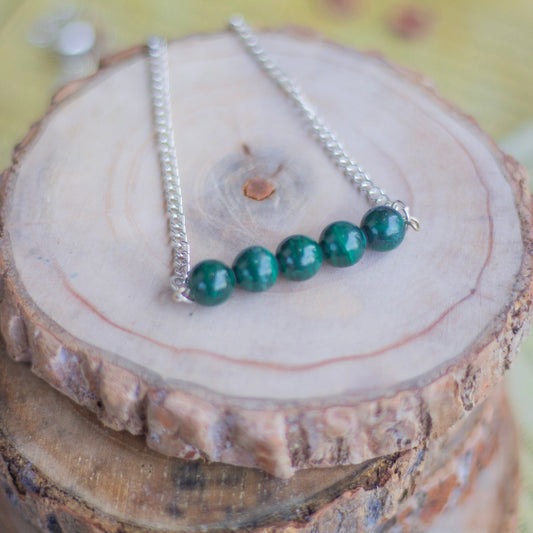 Malachite Bead Necklace | Stone Of Protection & Encouragement Crystal Stones