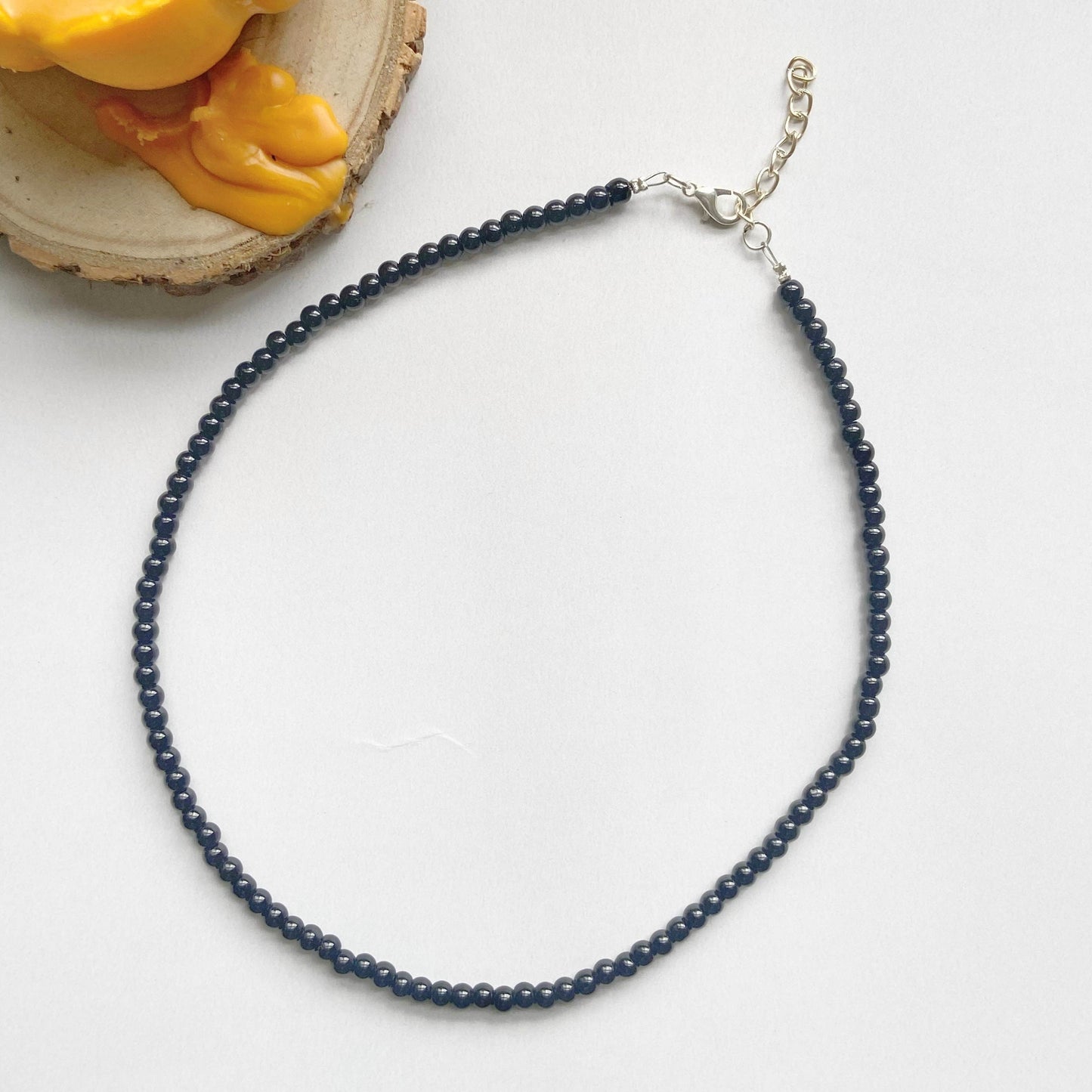 Black Obsidian Mini Beads Necklace Crystal Jewellery