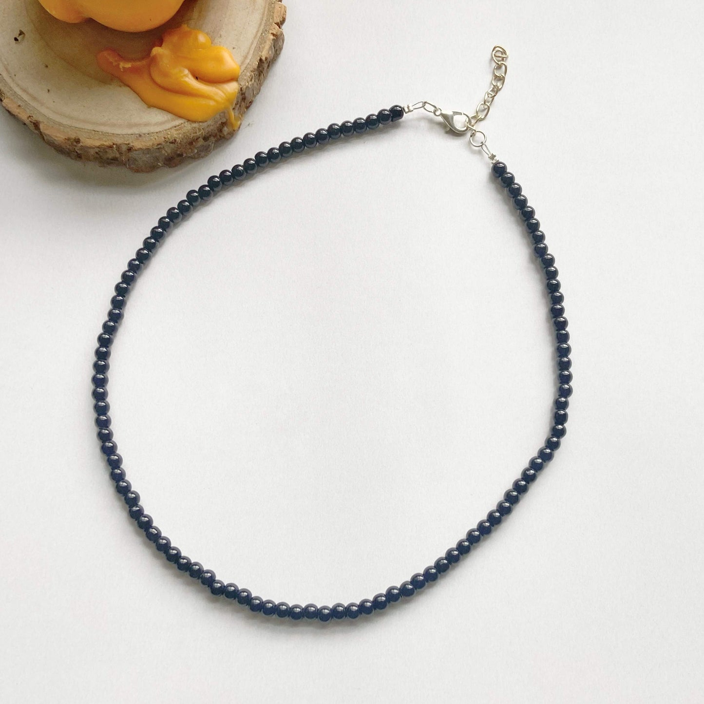 Black Obsidian Mini Beads Necklace Crystal Jewellery