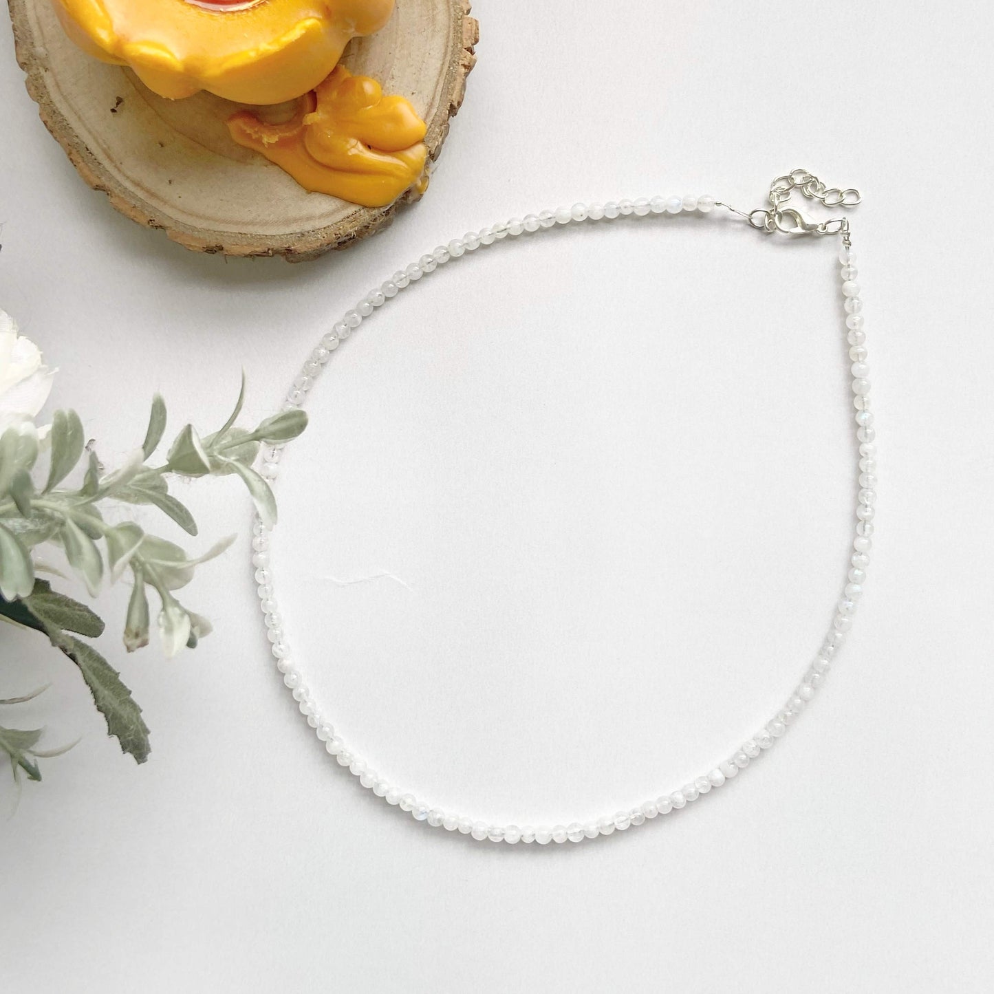 Rainbow Moonstone Mini Beads Necklace Crystal & Stones