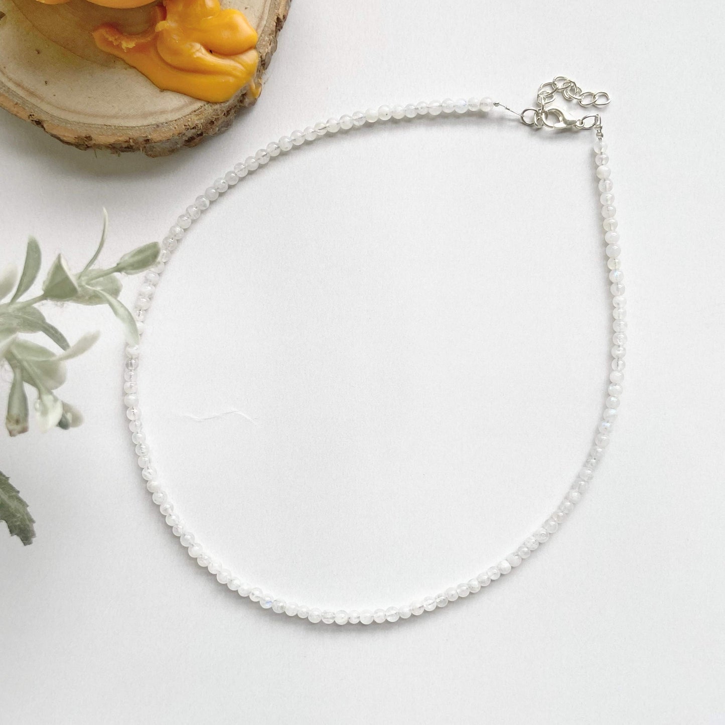 Rainbow Moonstone Mini Beads Necklace Crystal & Stones