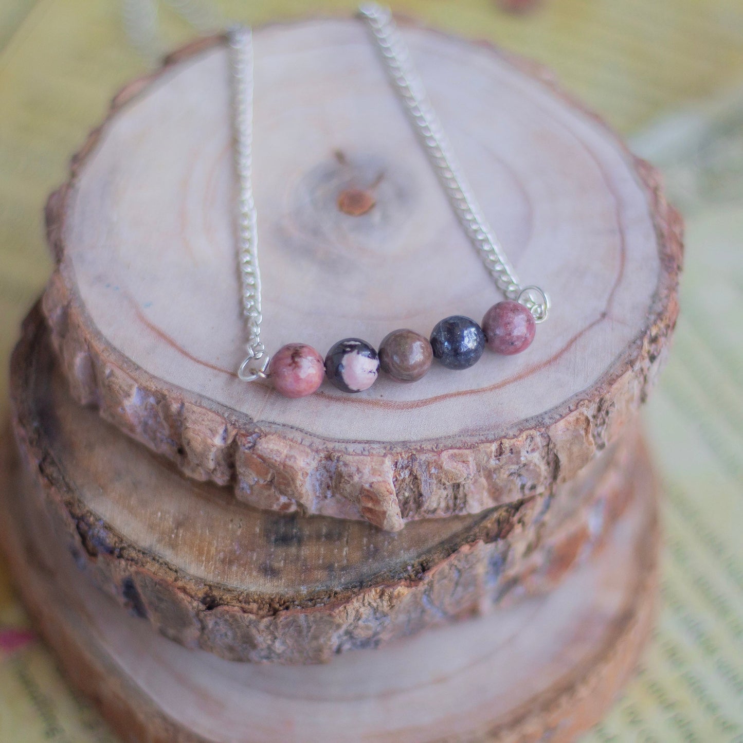 Rhodonite Beads Necklace | Attract Love In General & Promotes Inner Peace Regular Price Crystal