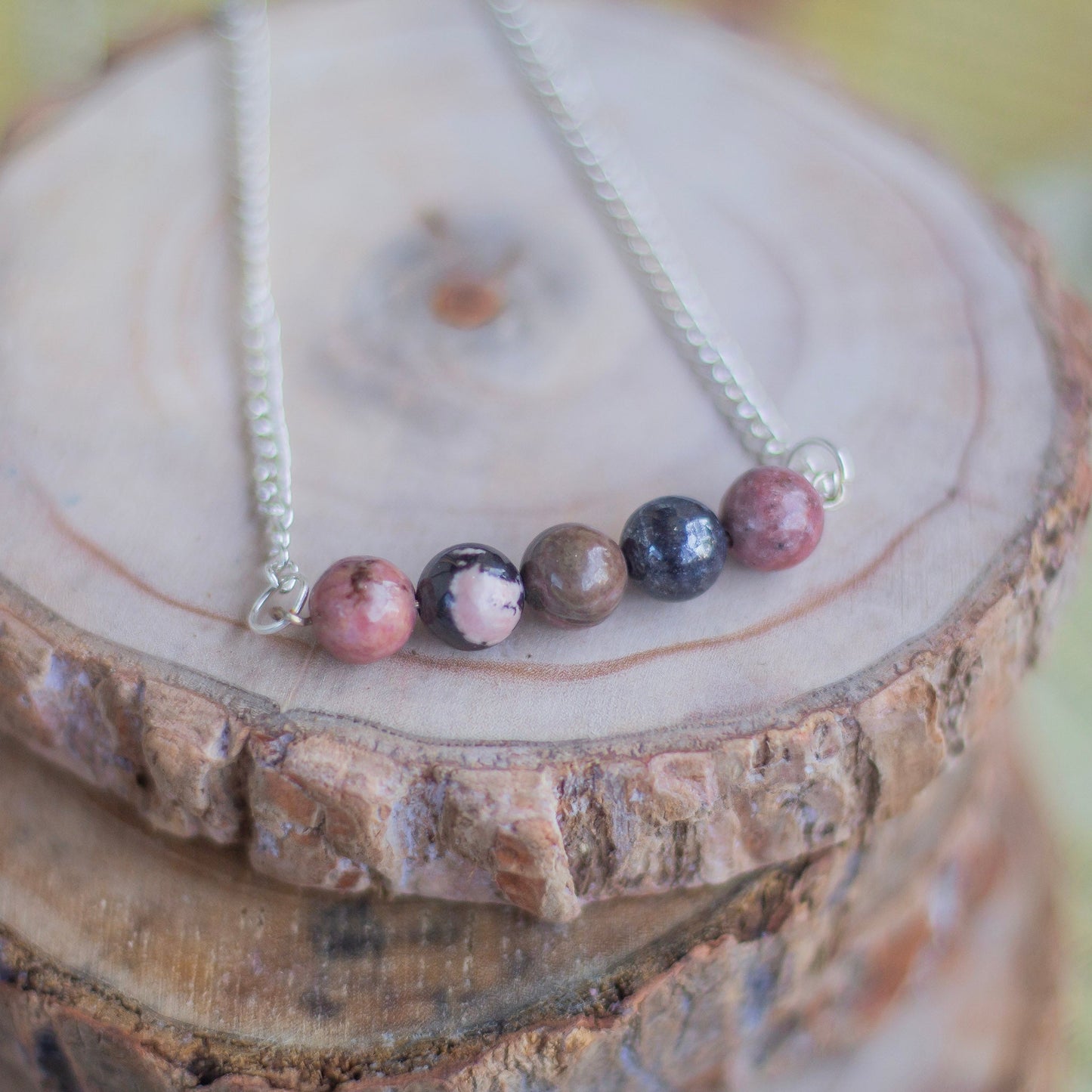 Rhodonite Beads Necklace | Attract Love In General & Promotes Inner Peace Regular Price Crystal