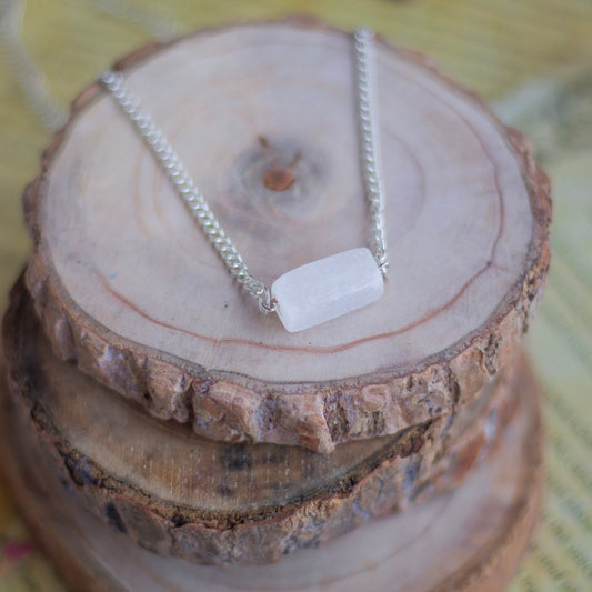 Selenite Tumble Neckalce Crystal & Stones