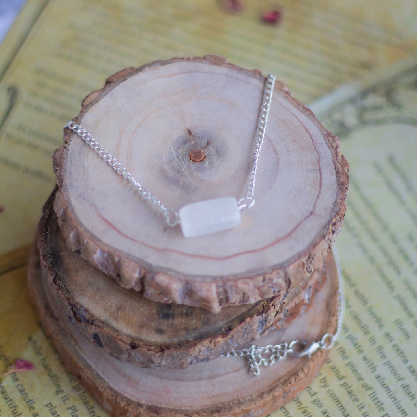 Selenite Tumble Neckalce Crystal & Stones