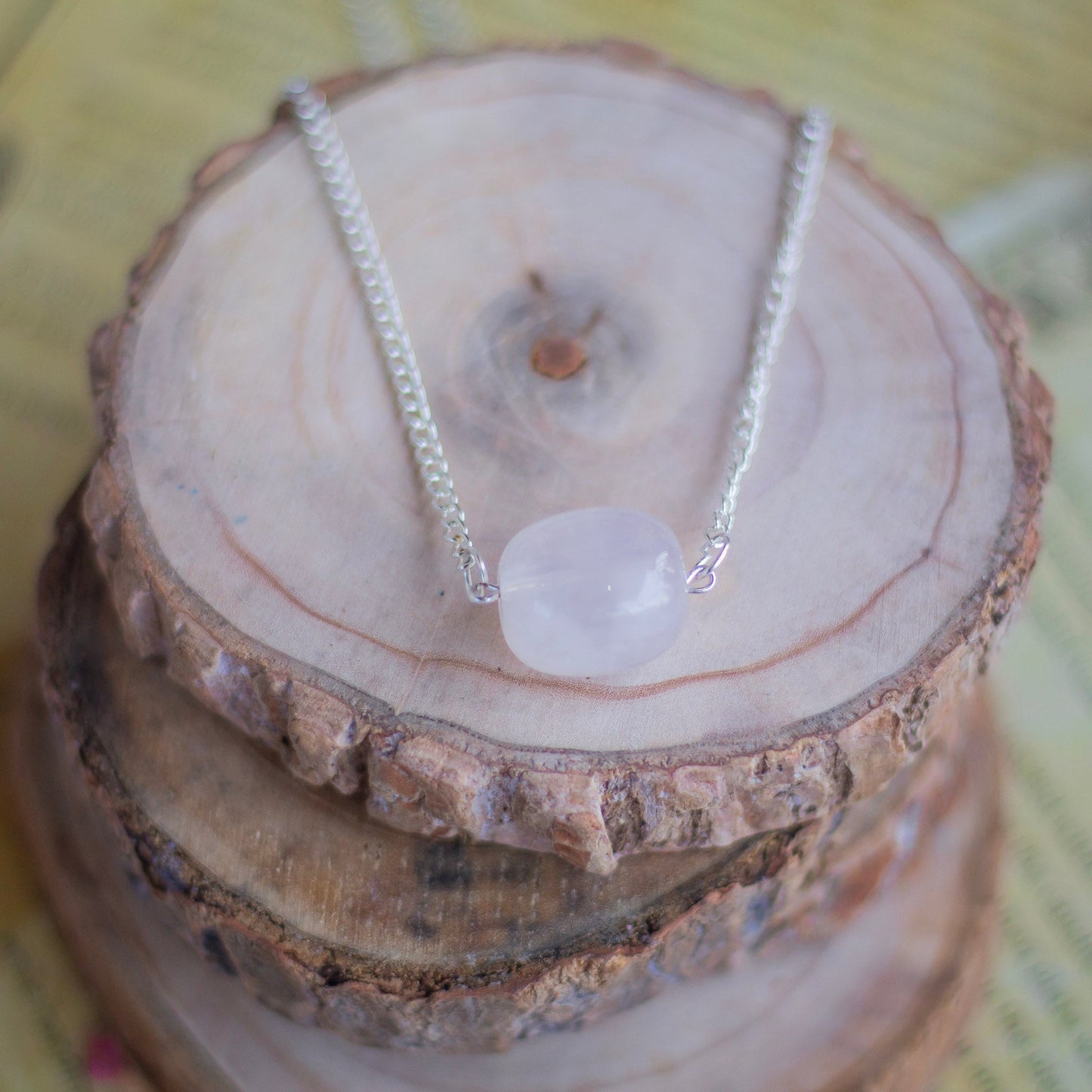 Rose Quartz Tumble Bead Necklace | Self Love & Confidence Crystal Jewellery