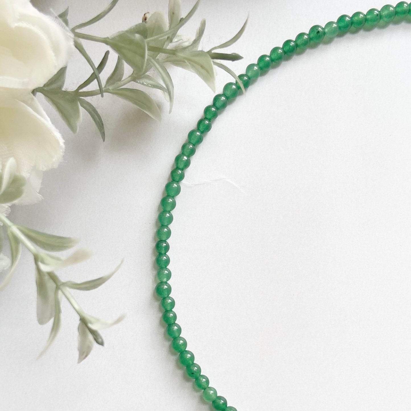 Green Jade Mini Beads Necklace Crystal & Stones