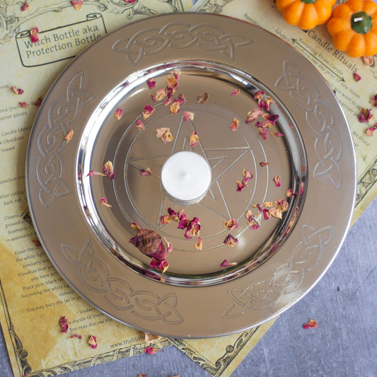 Pentacle Carved Ss Offering Plate Altarware | Altar