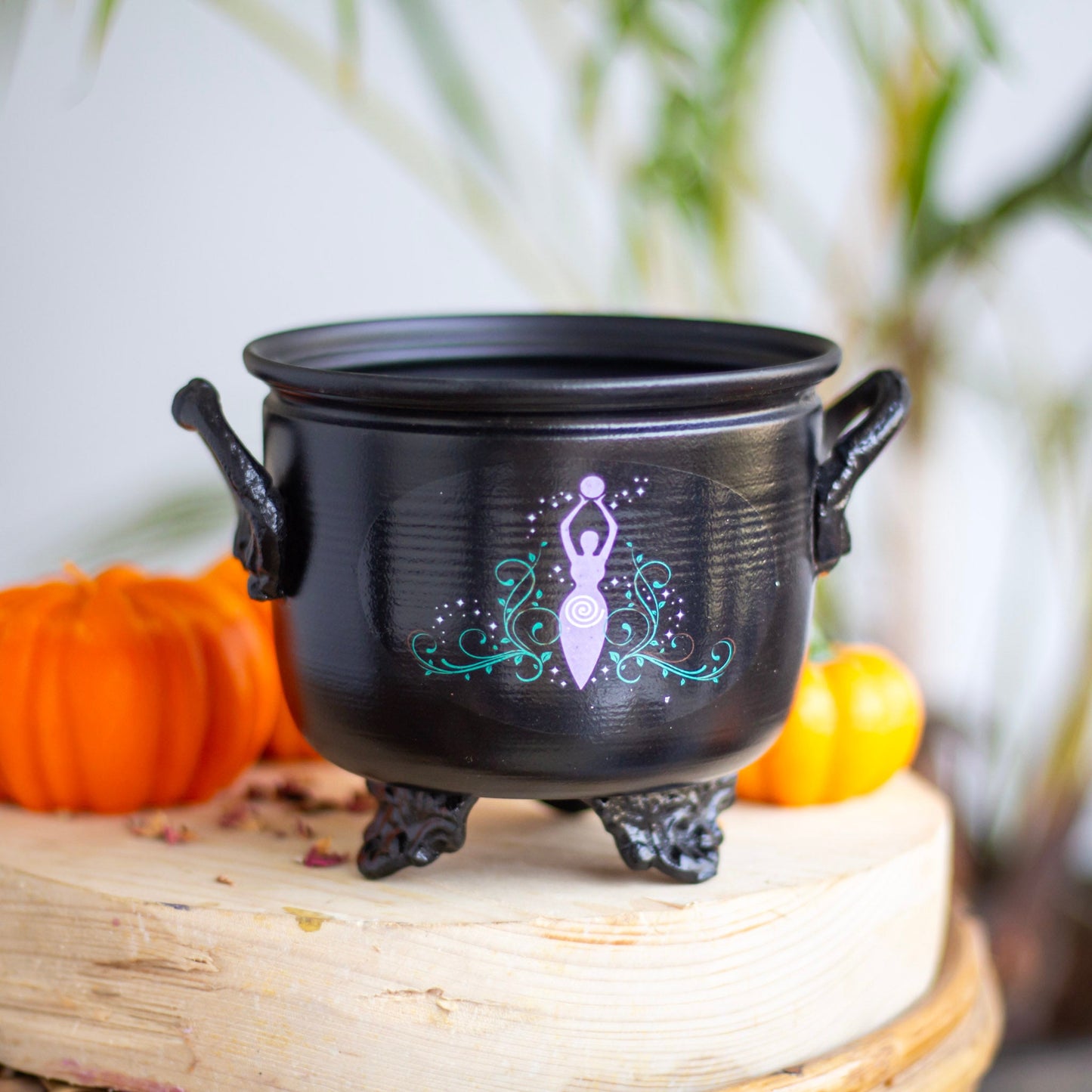 Goddess Gaia Print Metal Cauldron Altarware | Altar