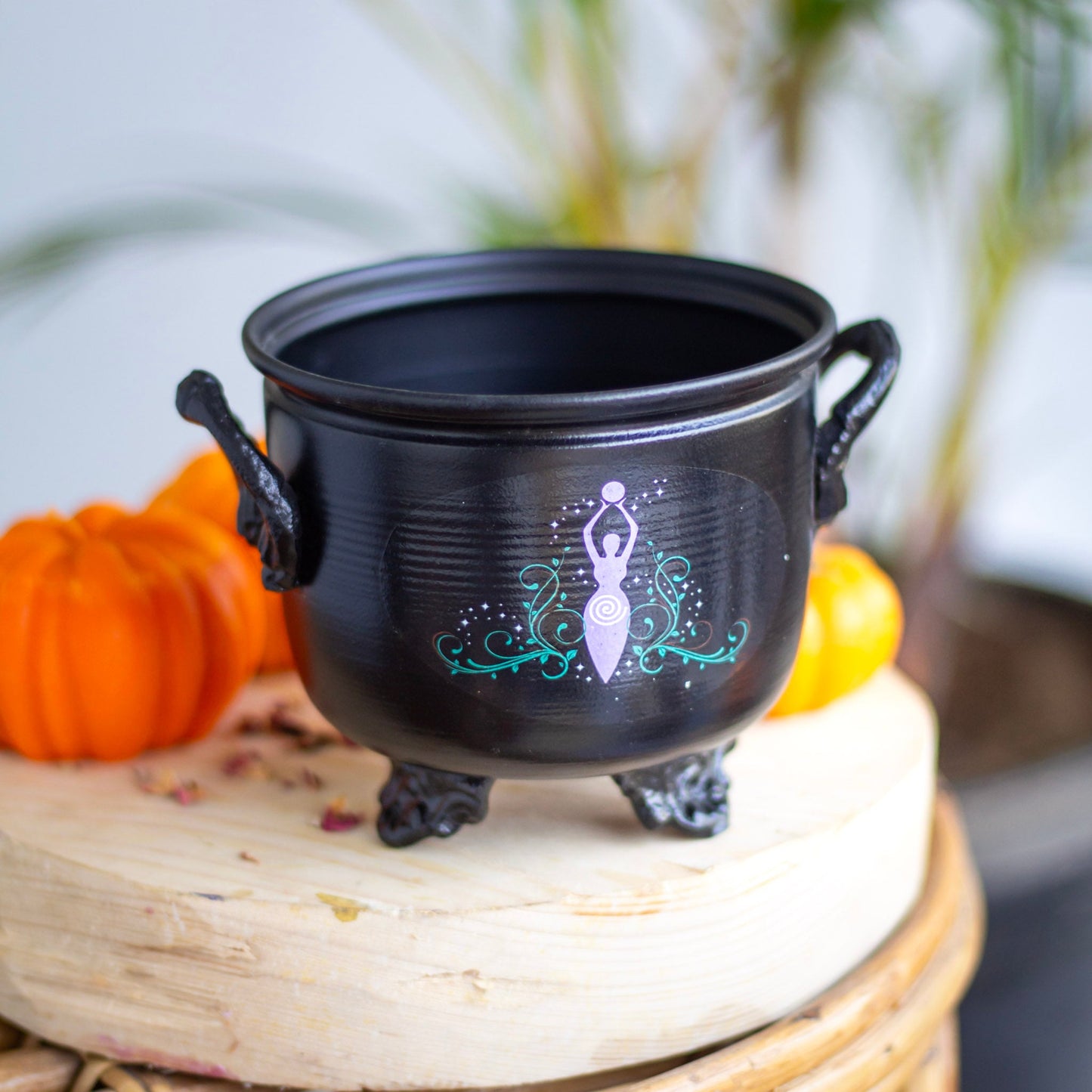 Goddess Gaia Print Metal Cauldron Altarware | Altar