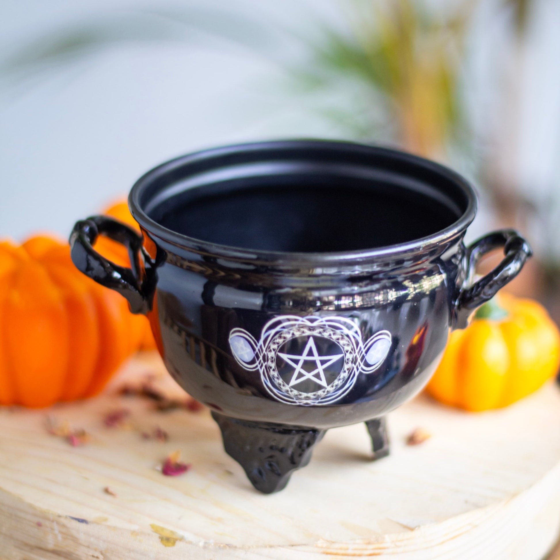 Pentacle Print Metal Cauldron Altarware | Altar