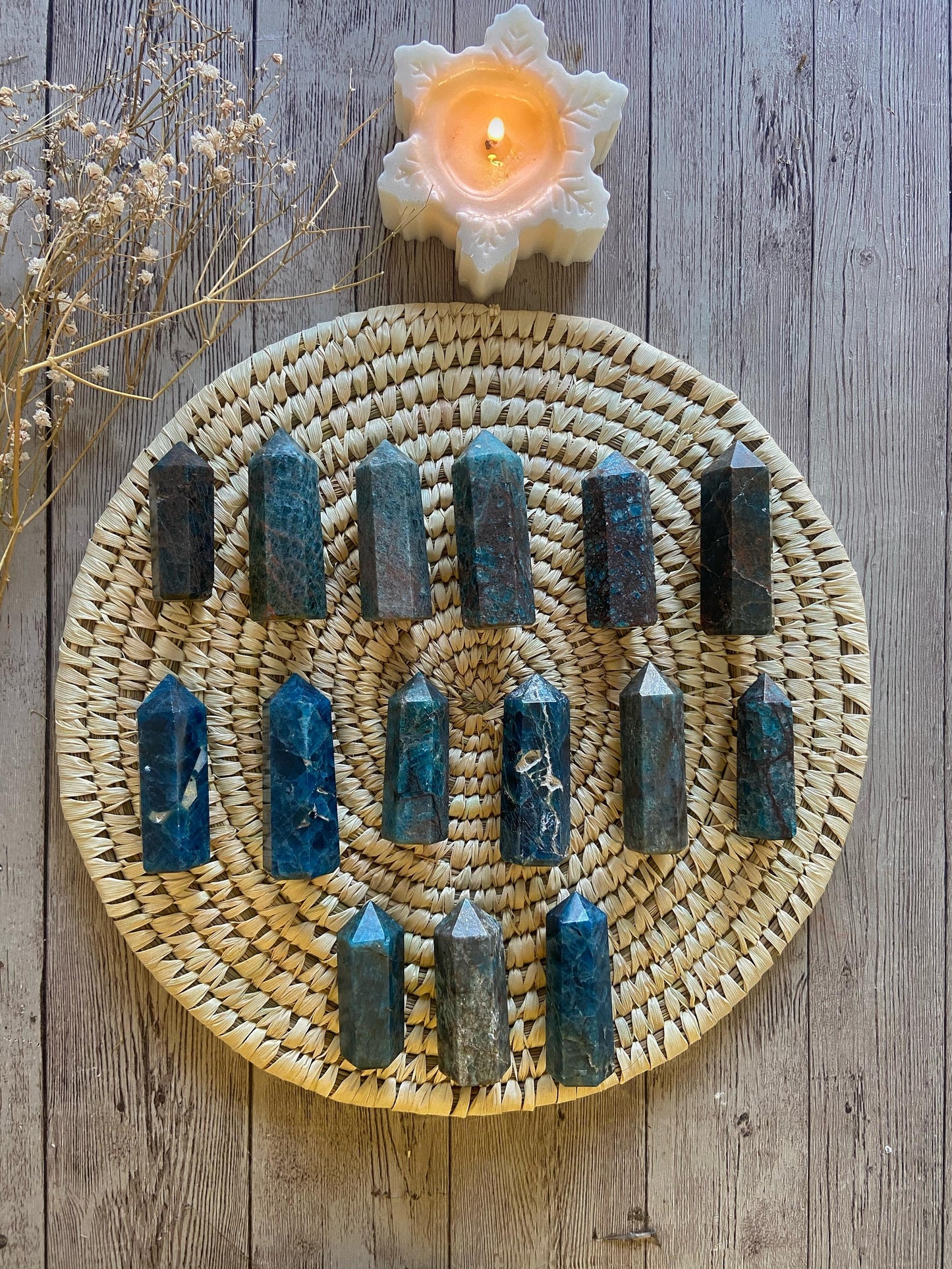 Blue Apatite Mini Point | Stone For Motivation & Independence Crystal Stones