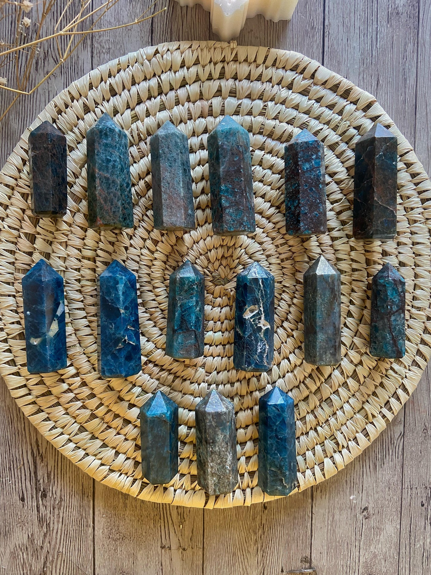 Blue Apatite Mini Point | Stone For Motivation & Independence Crystal Stones