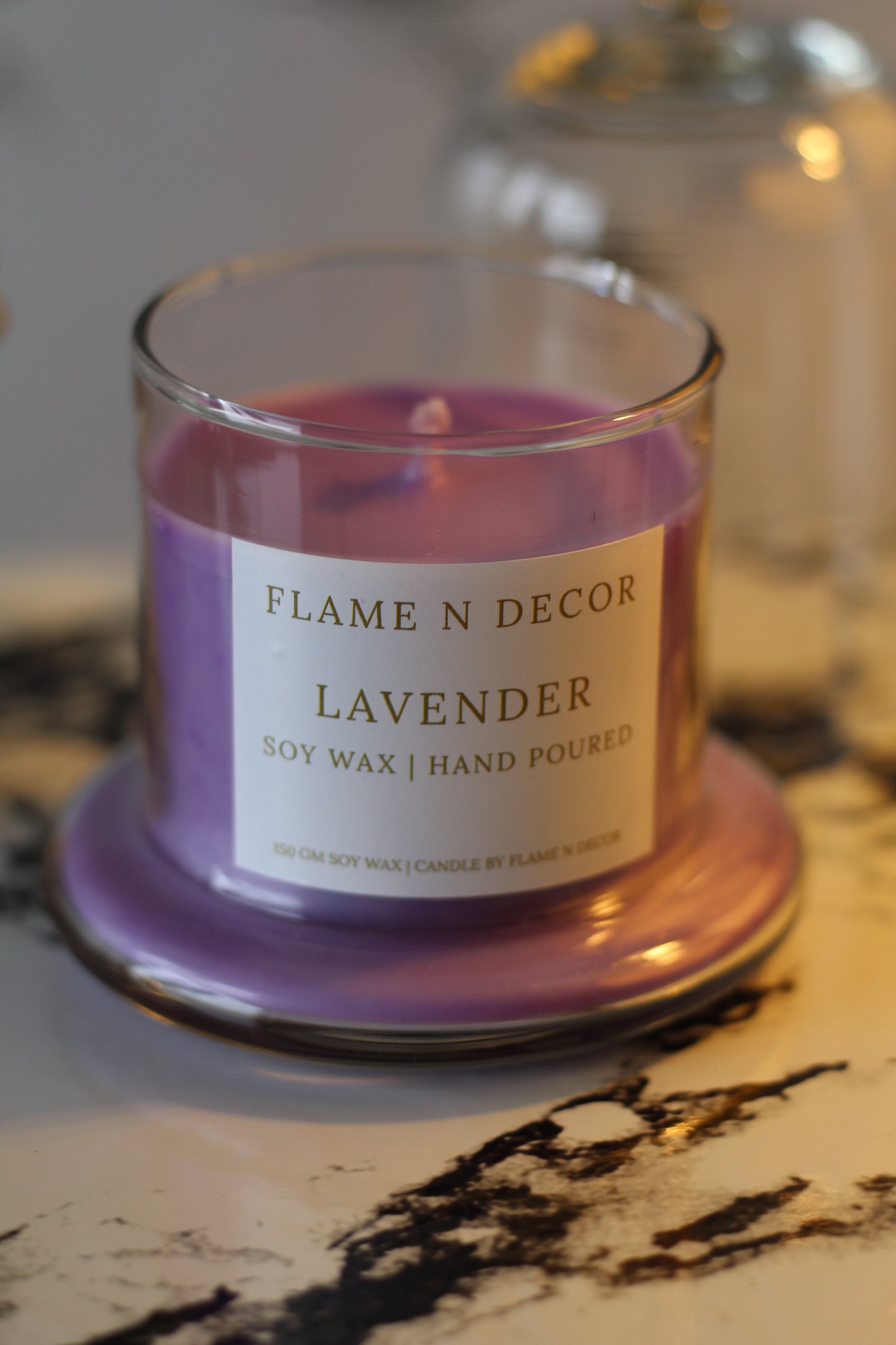 Bell Jar with Glass Dome | Lavender Soy Candle
