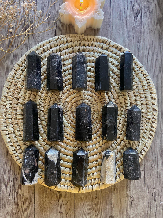 Black Tourmaline Mini Point | Protection & Grounding Crystal Stones