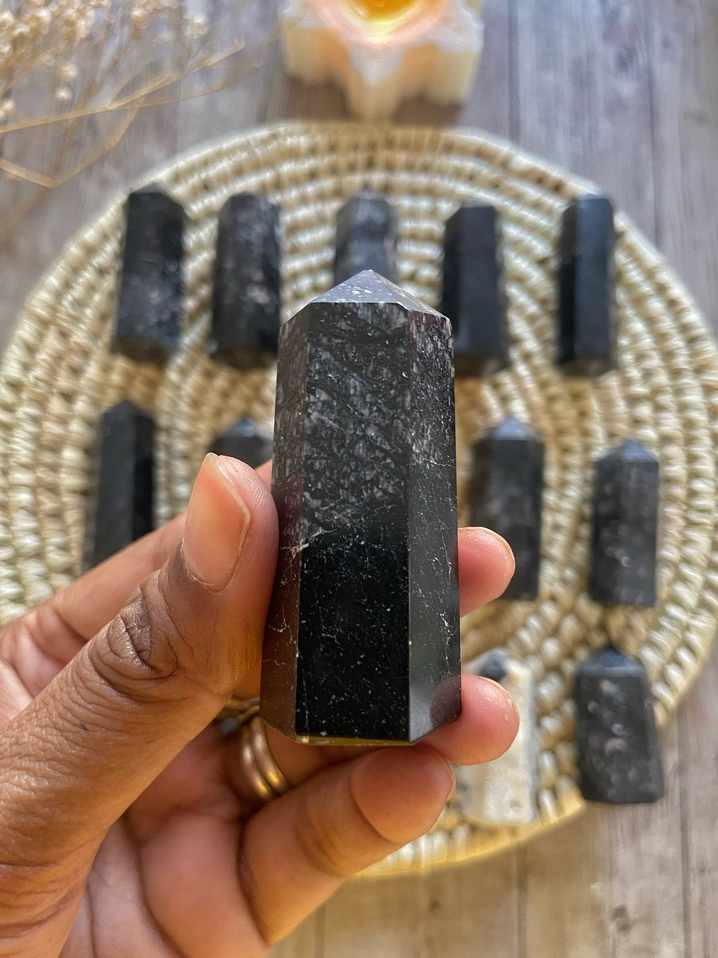 Black Tourmaline Mini Point | Protection & Grounding Crystal Stones