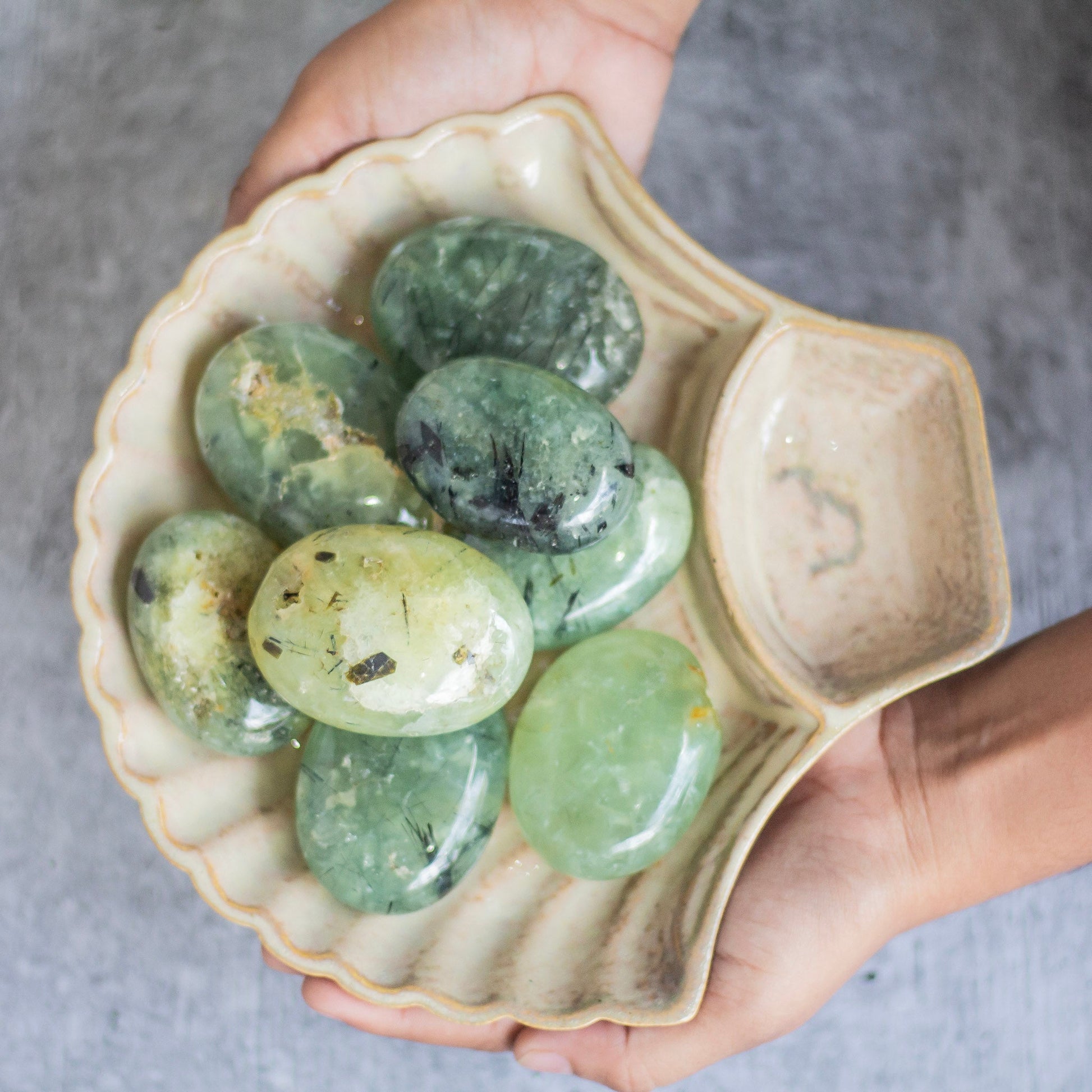 Prehnite Palm Stone | For Psychics And Intuitive Readers Crystal & Stones