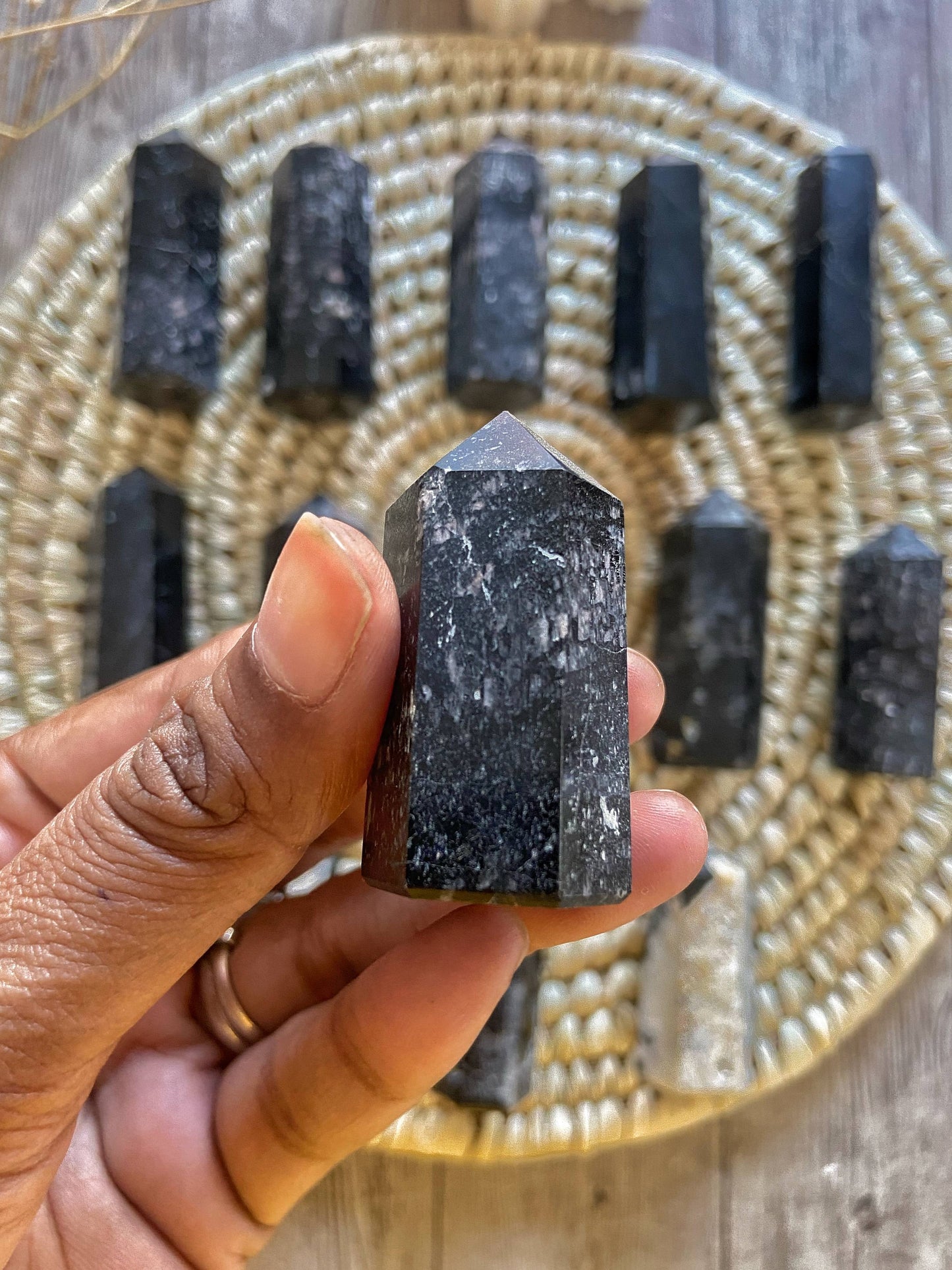 Black Tourmaline Mini Point | Protection & Grounding Crystal Stones