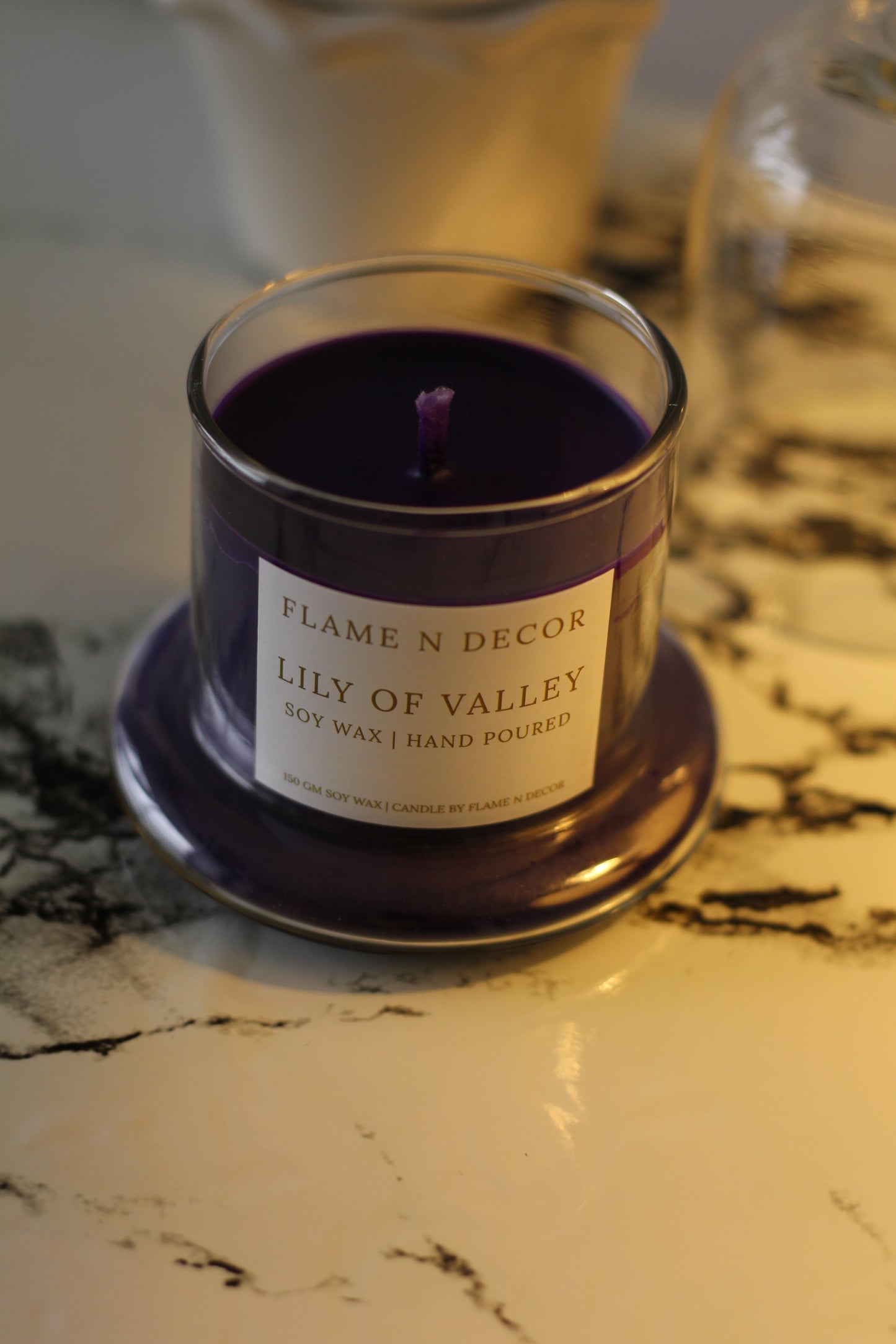 Bell Jar with Glass Dome | Lily of Valley Soy Candle