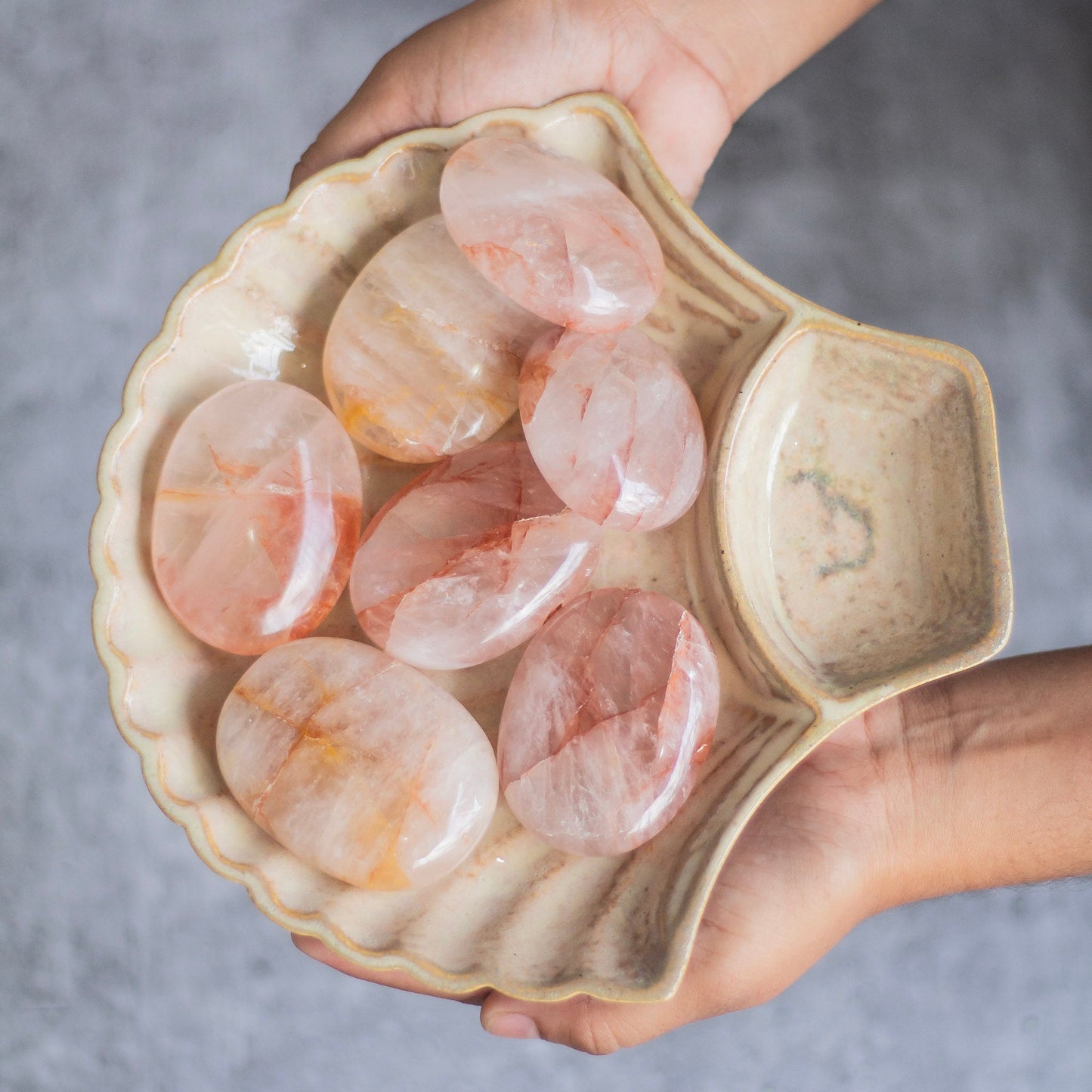 Fire Quartz Palm Stone | Self Worth & Esteem Crystal Stones