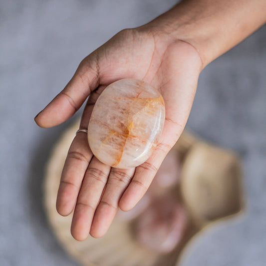Fire Quartz Palm Stone | Self Worth & Esteem Crystal Stones