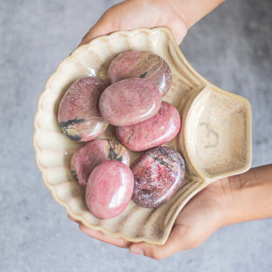 Rhodonite Palm Stone | Attracts Love In General & Promotes Inner Peace Crystal Stones