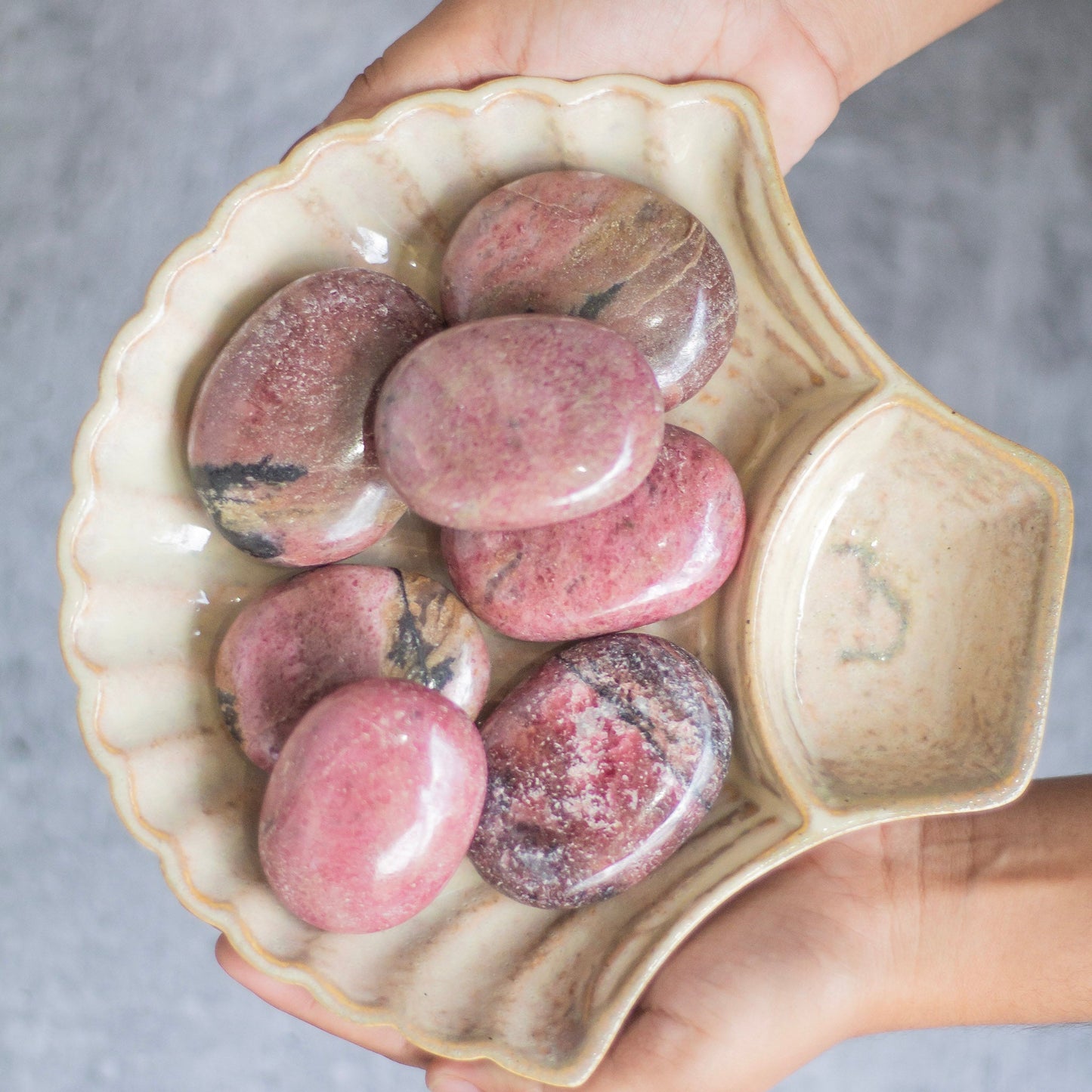 Rhodonite Palm Stone | Attracts Love In General & Promotes Inner Peace Crystal Stones