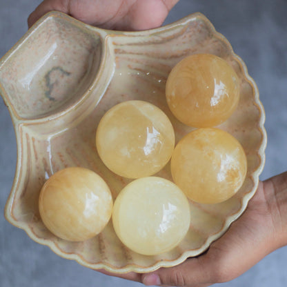 Yellow Calcite Sphere | Helps Connect With Spirit Guides Crystal & Stones