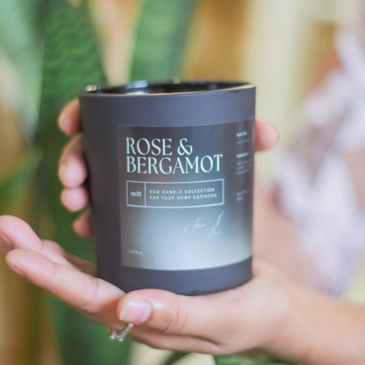 Rose & Bergamot infused with rose petal Soy Candle