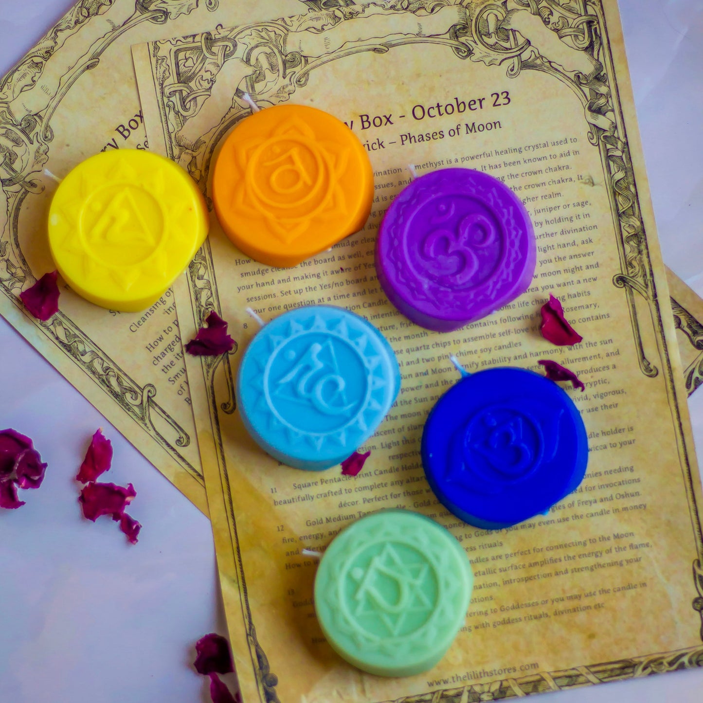 Seven Chakra Decorative Candles | Set Of 7