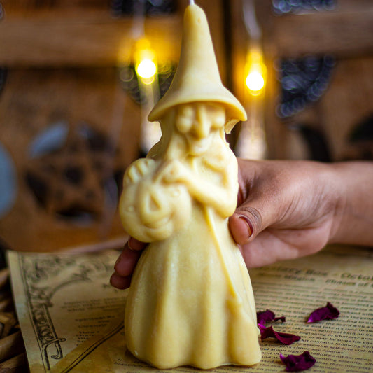 Witch Figurine Bees Wax Candle Candles
